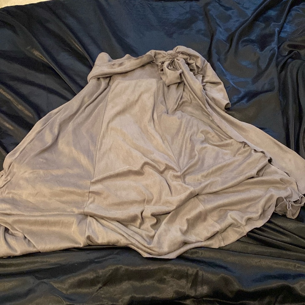 Korean 2010s Gray Faux Suede Cocktail Dress